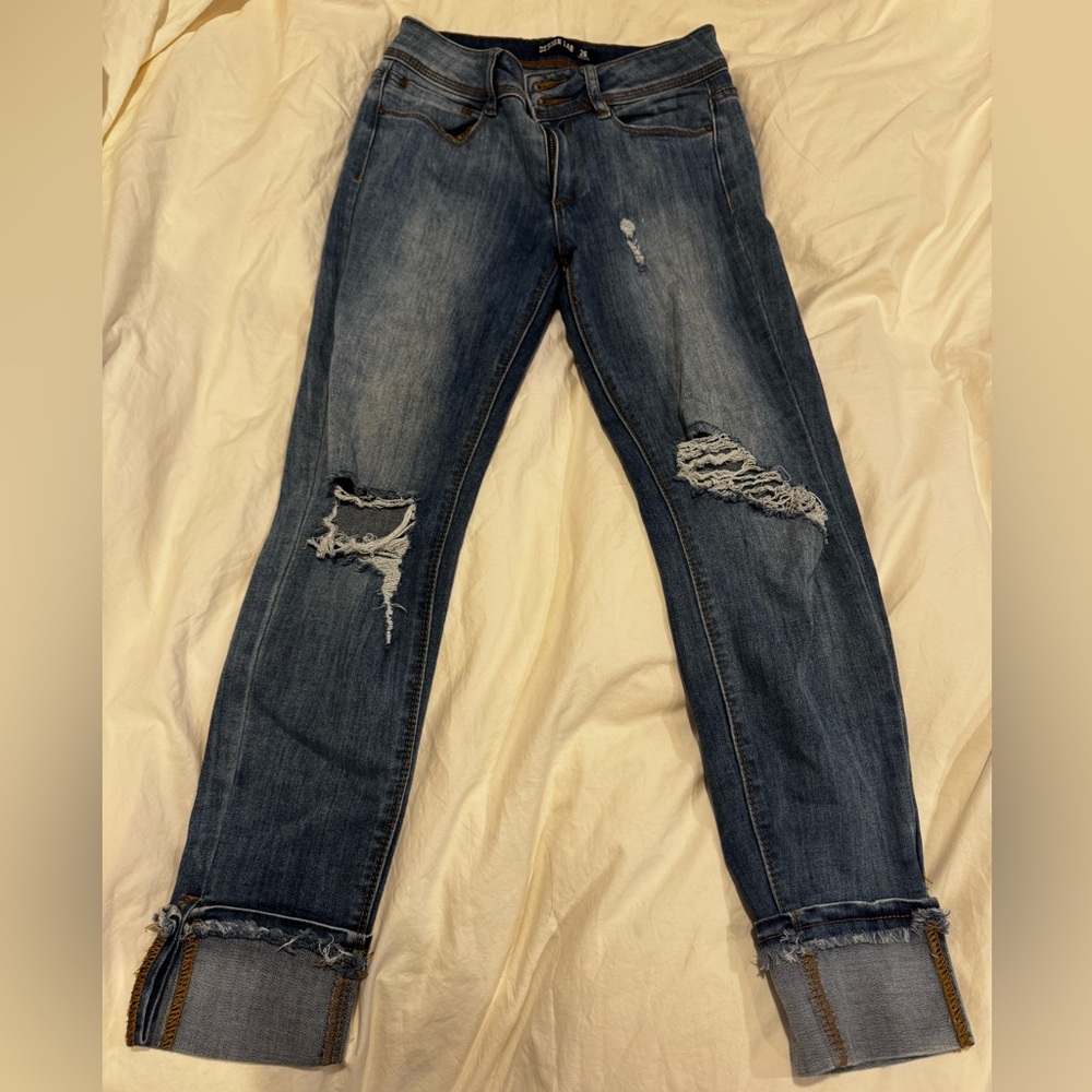 Dark Blue Distressed Women’s Jeans